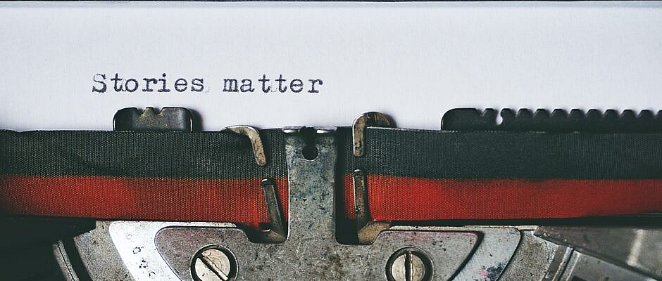 Hasło "stories matter" zachęcające do zostania copywriterem